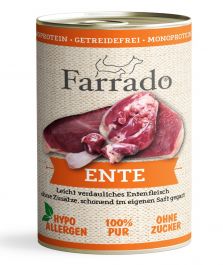Koiran ruoka Farrado Ankka | 100% Ankanlihaa | Monoproteiiniruoka Koiralle  | Viljaton, lisäaineeton, GMO-vapaa 